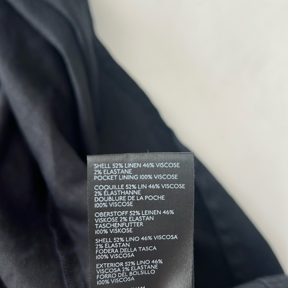 Pilcro x Anthropologie The Madi Front Slit Midi Linen Blend Skirt Black Sz 12 - Picture 6 of 7